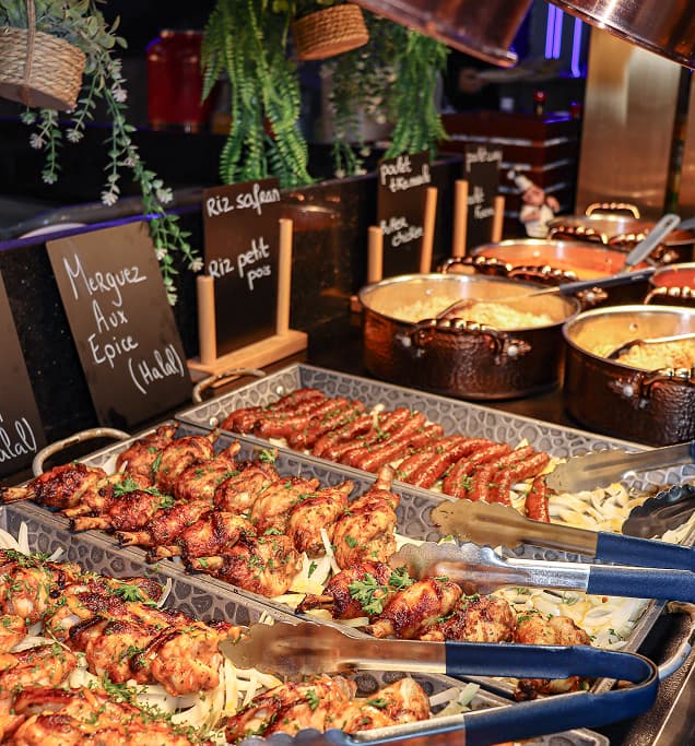Station de grillades halal du buffet